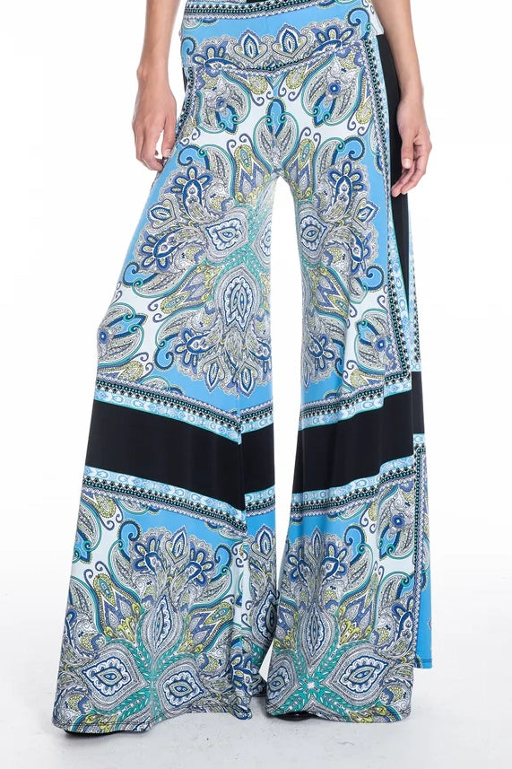Walter Halter Wide Leg Signature Jumpsuit - Blue Scarf