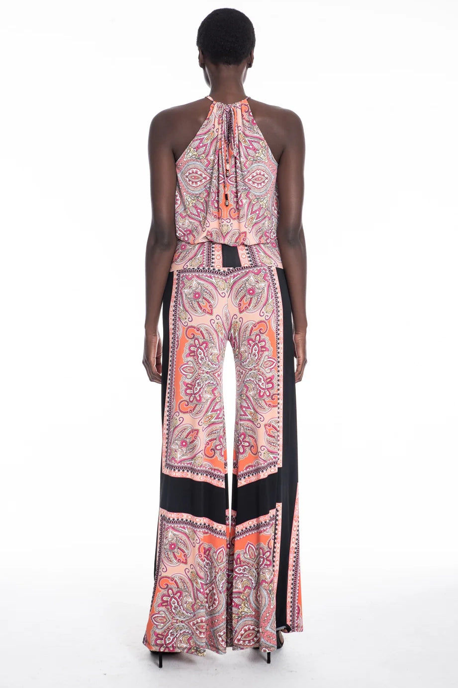 Walter Halter Wide Leg Signature Jumpsuit - Coral Scarf