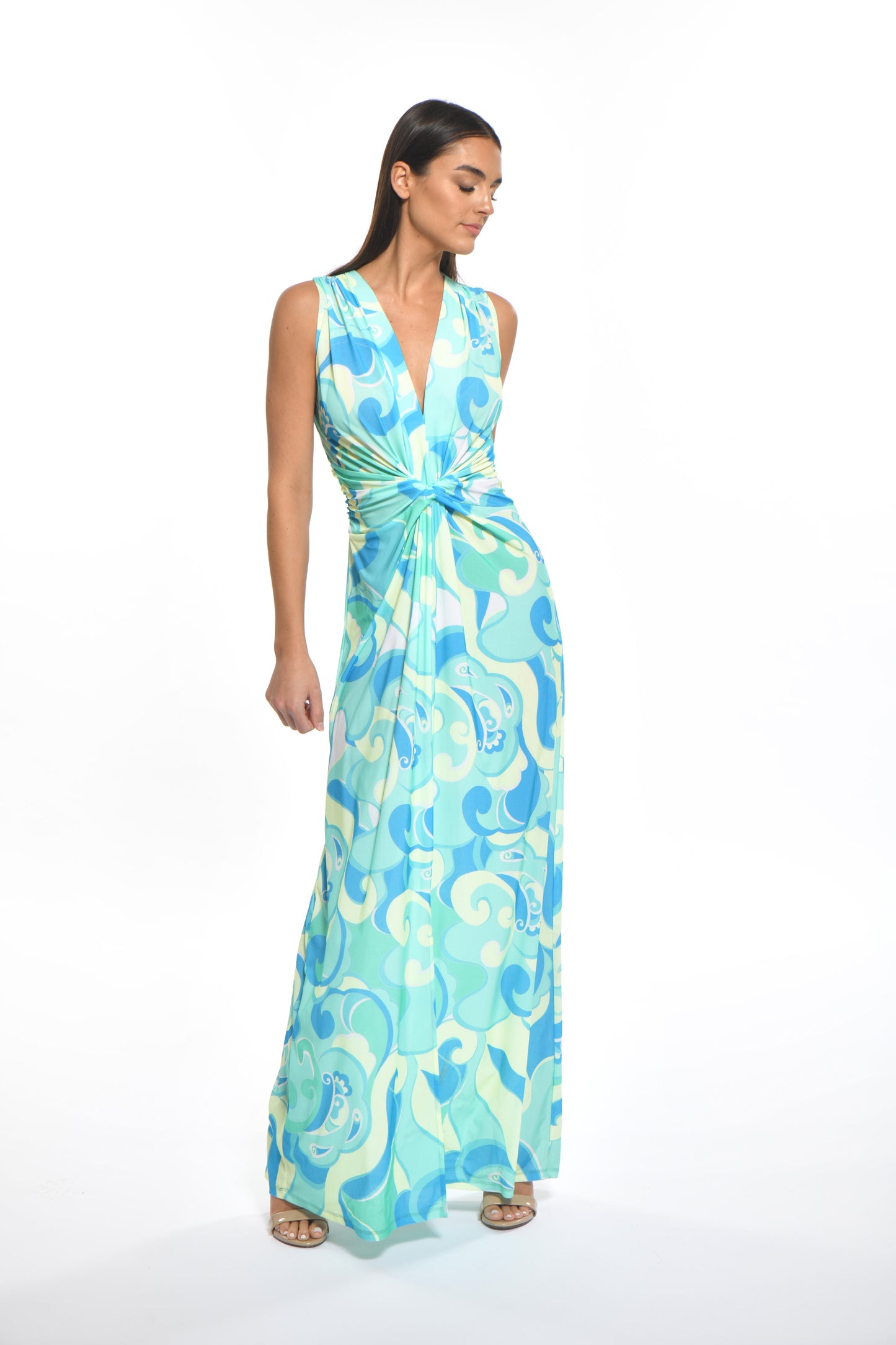 Amber Dress Blue Swirl