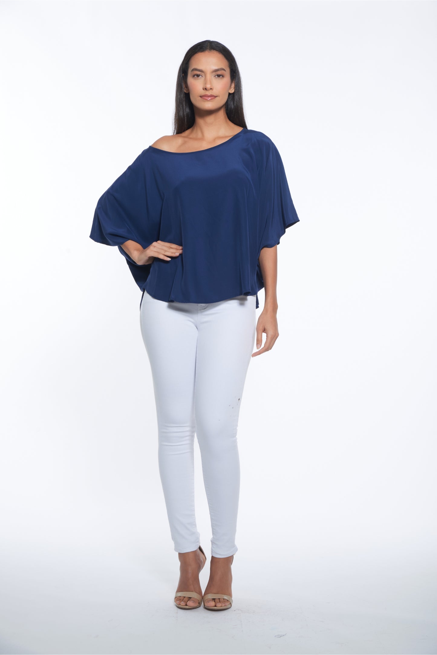 Luany Top - Navy Silk