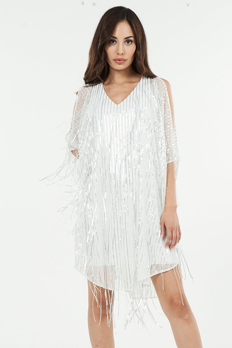 Avatar Draped Chiffon Luxury Mini Dress