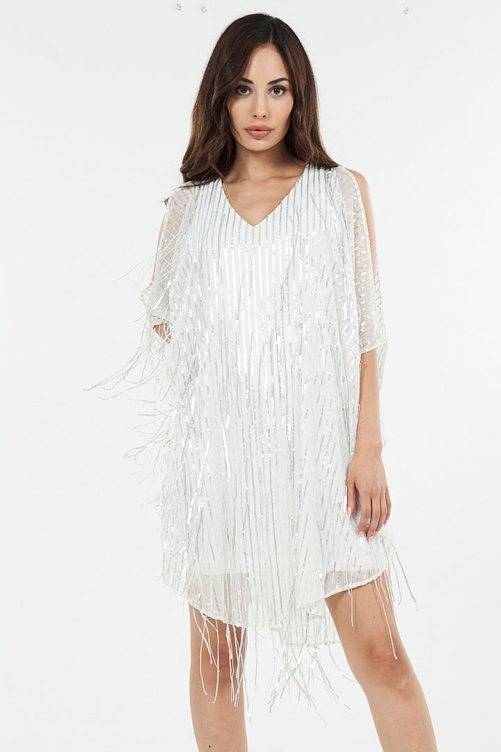 Avatar Draped Chiffon Luxury Mini Dress