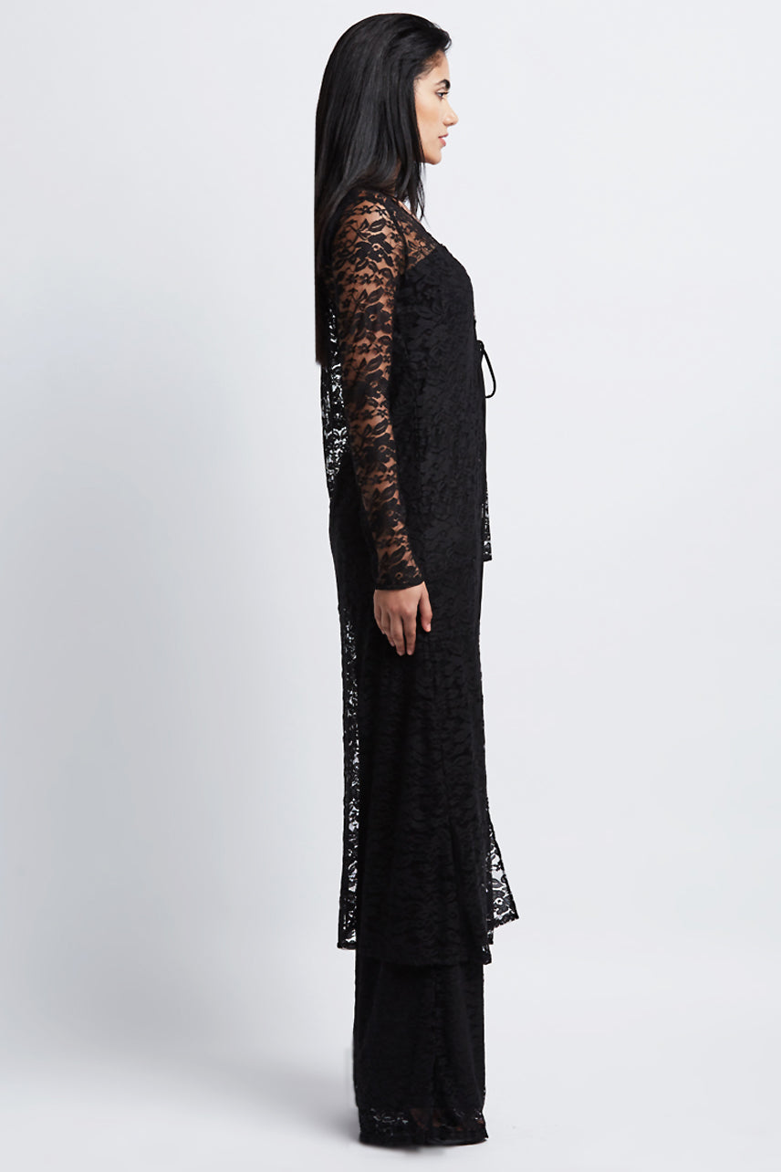 Carmen Sexy Black Lace Duster