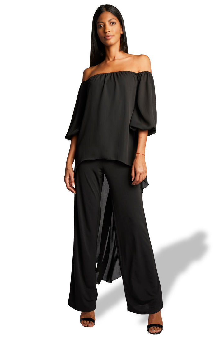 Off The Shoulder Overlay Jumpsuit