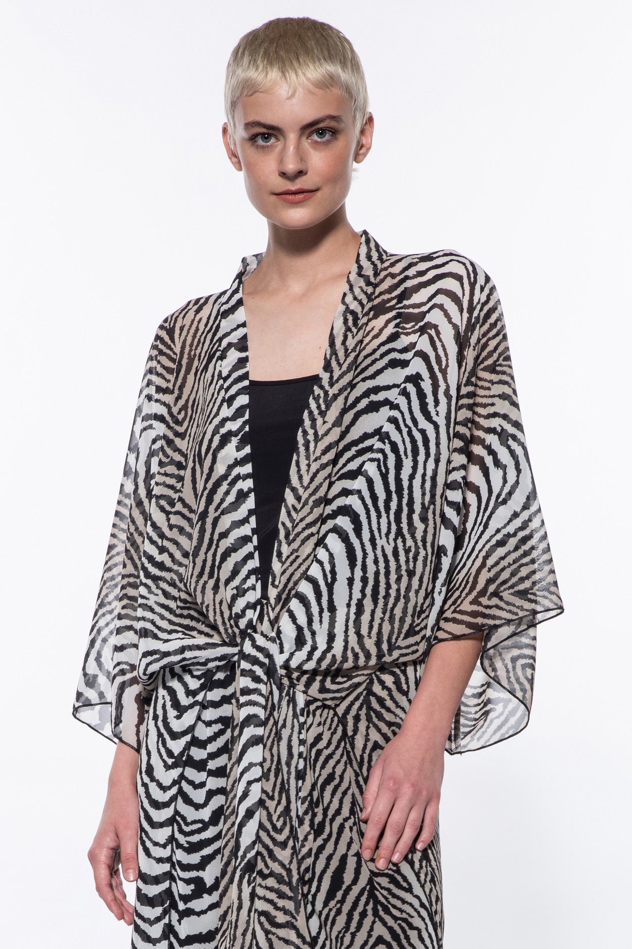 Nena Animal Print Sheer Midi Duster