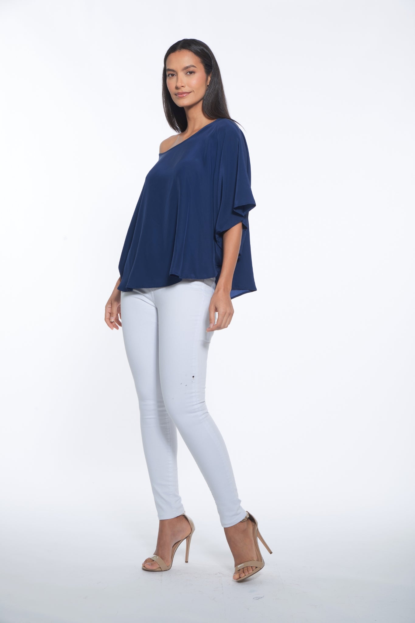 Luany Top Navy Silk by Julian Chang