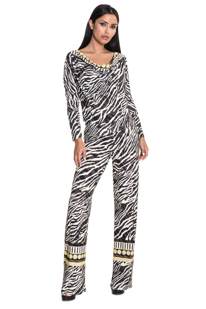 Jerry Draped Neck Straight Leg Jumpsuit