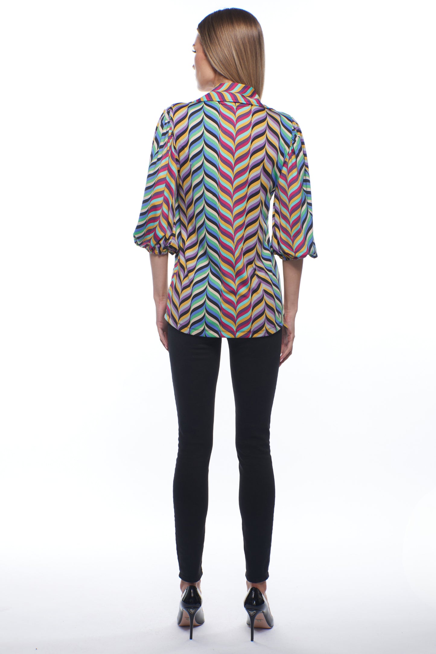 Heidi Button Down Top Puff Sleeve Top