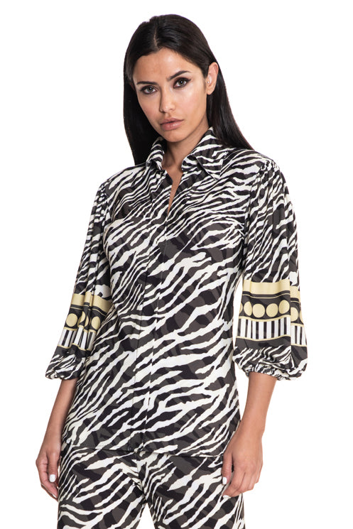 Heidi Button Down Top Puff Sleeve Top