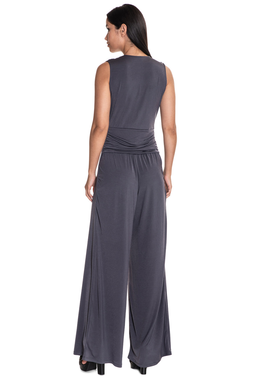 Knotted Front Wide-Leg Jumpsuit