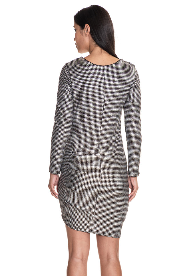 Shawna Liquid Silver V Neck Mini Dress