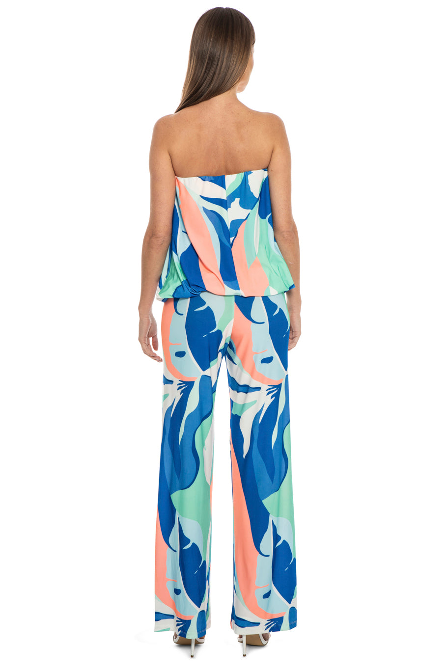 James Strapless Overlay Straight Leg Jumpsuit