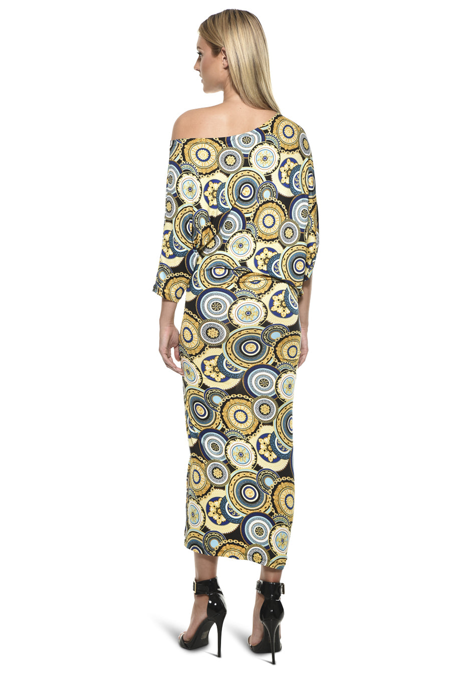 Mariel Asymmetrical Off The Shoulder Midi Dress