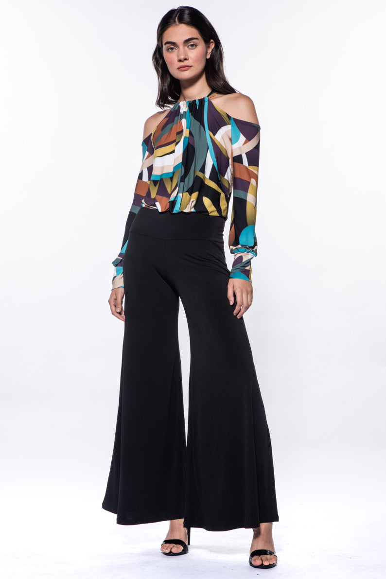 Tania Cold-Shoulder Wide Leg Jumpsuit