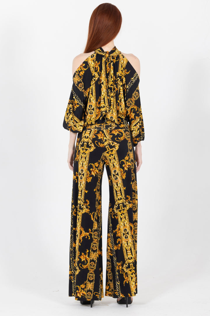 Luxe Halter Tie Wide Leg Jumpsuit