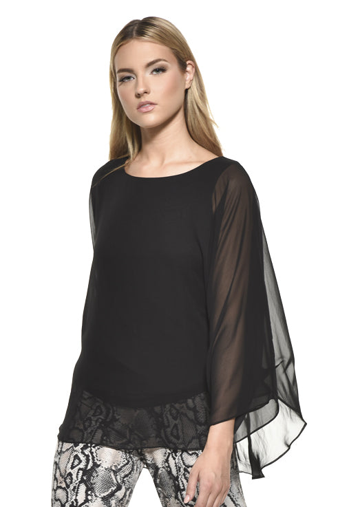 Clair Sheer Layered Chiffon Top