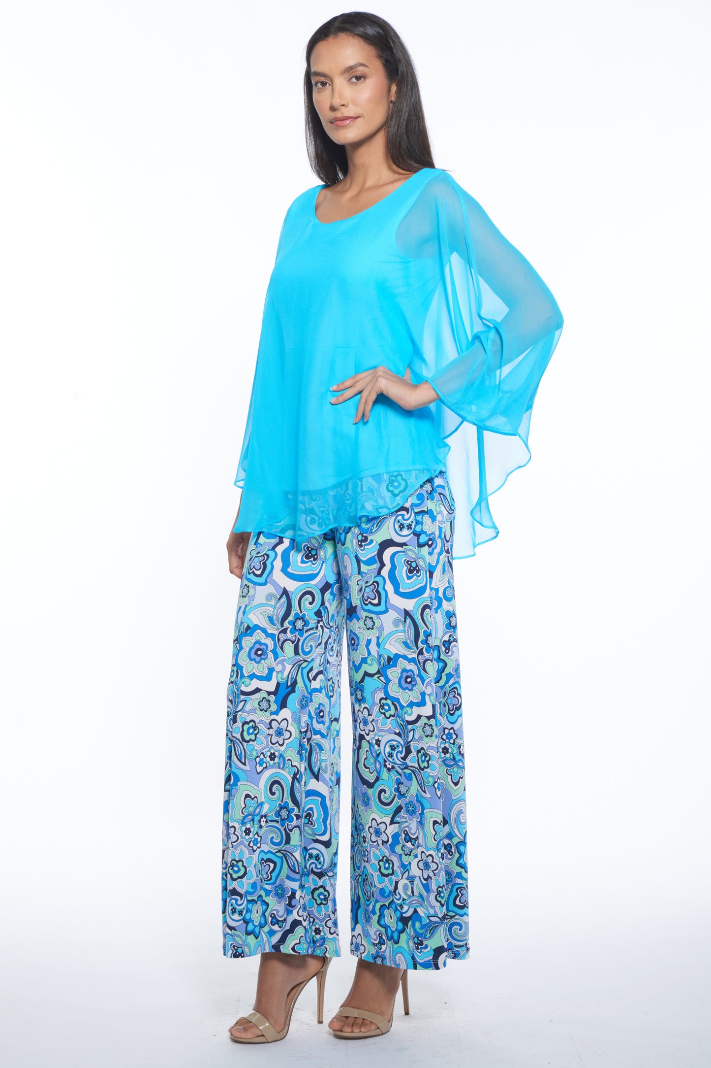 Clair Sheer Layered Chiffon Top