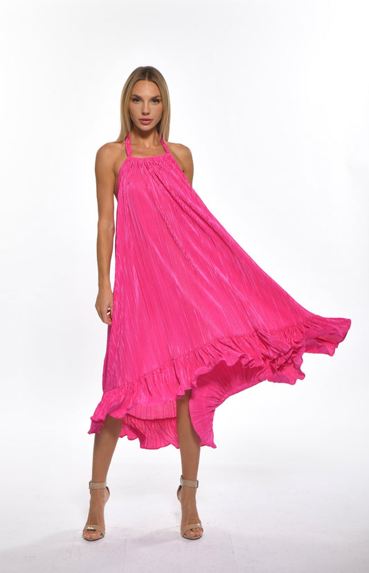 Hilma Dress Pink Plisse