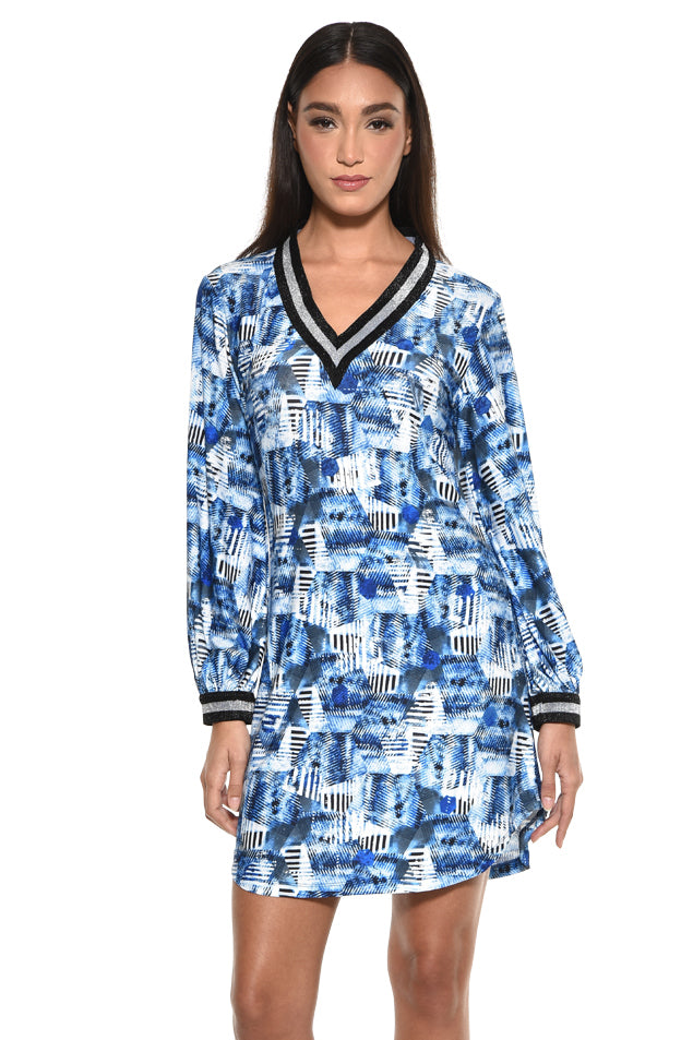 Jojo Contrast Trim V-Neck Sport Dress