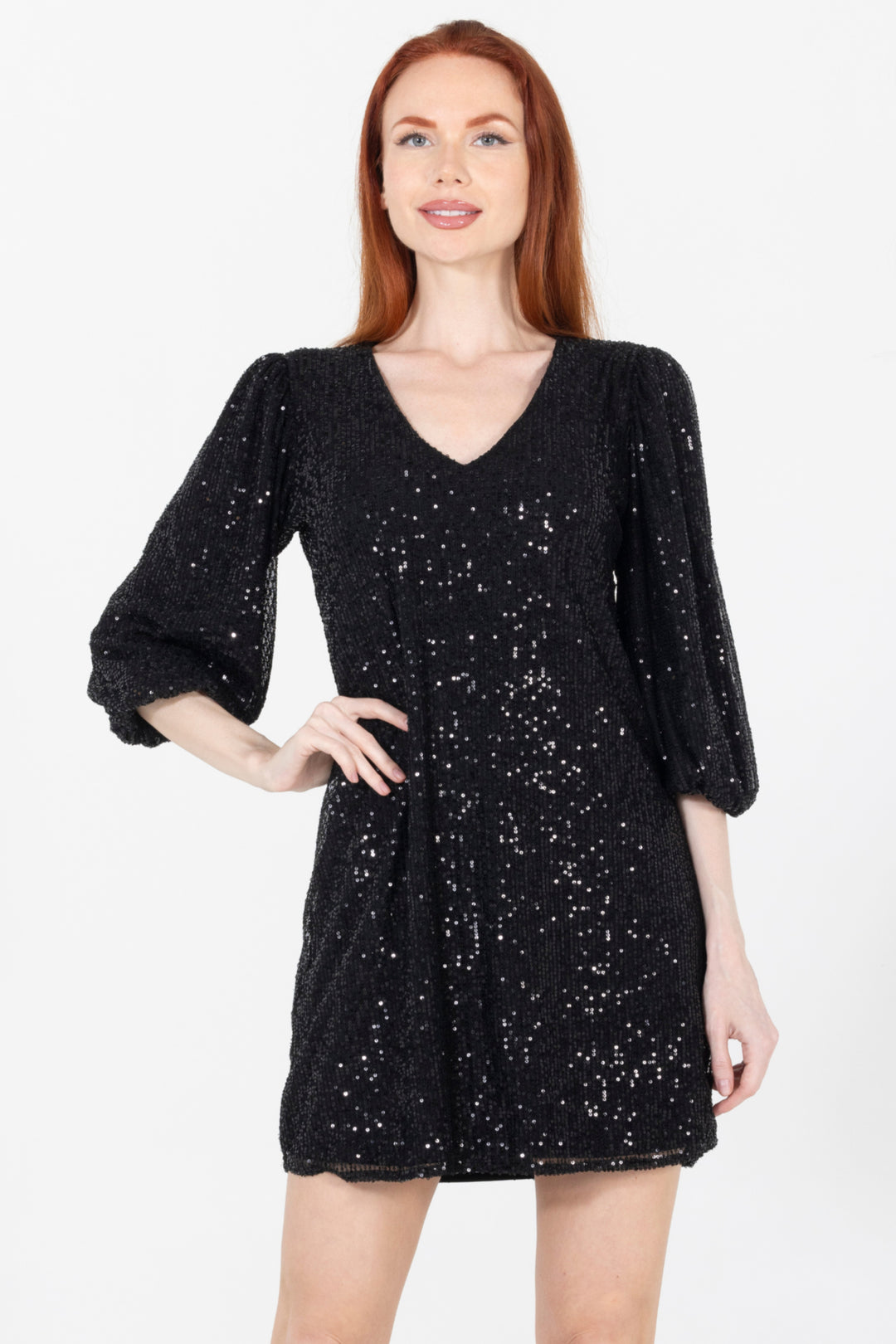 Divine Sequin V-Neck Mini Dress