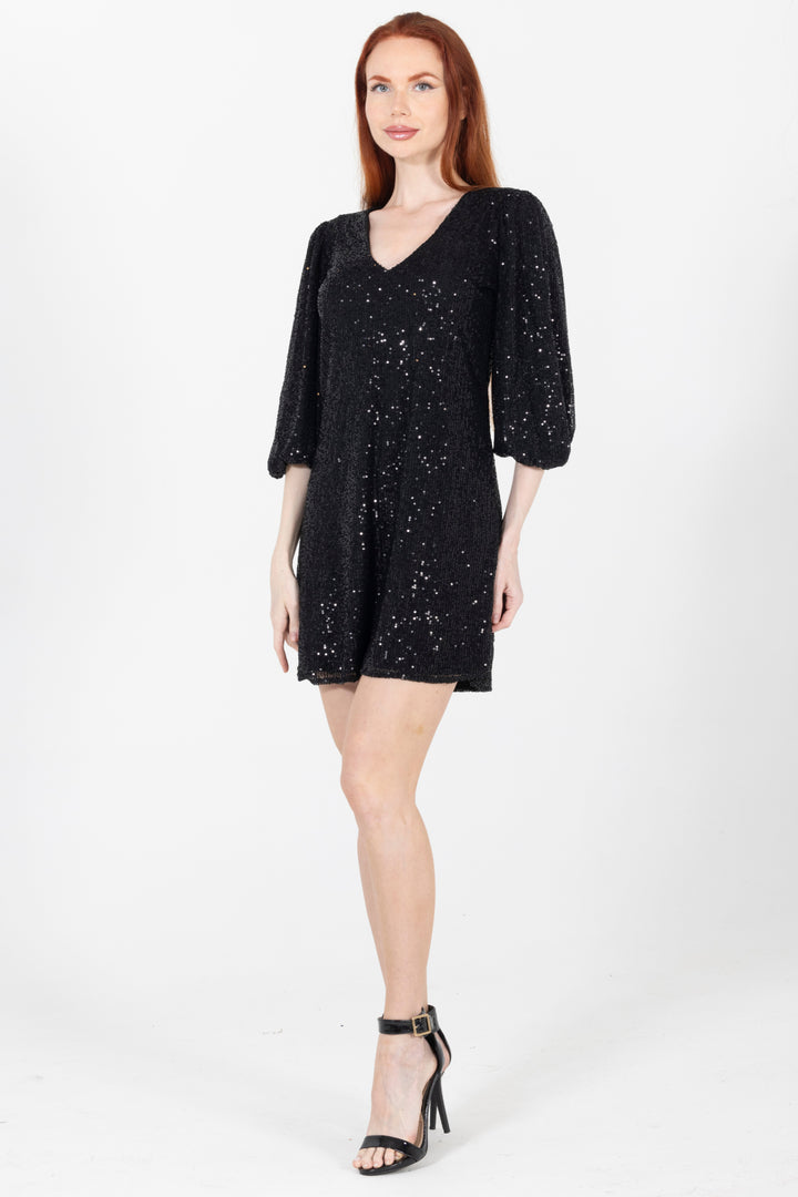 Divine Sequin V-Neck Mini Dress