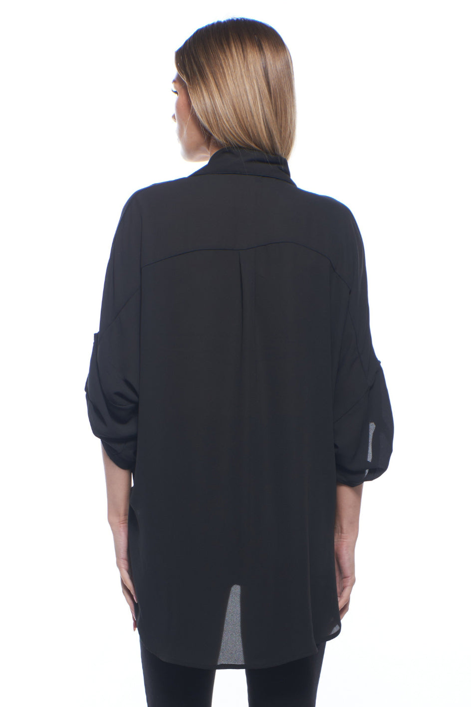 Tati Draped Collared V Neck Top