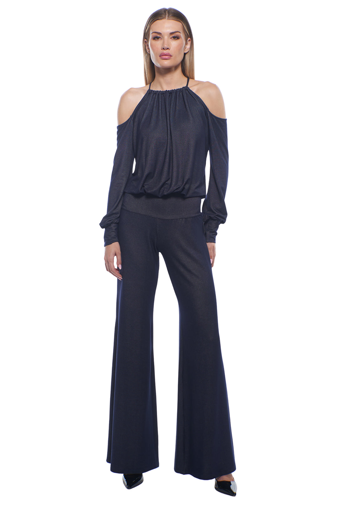 Didi Cold-Shoulder Wide Leg Sexy Jumpsuit