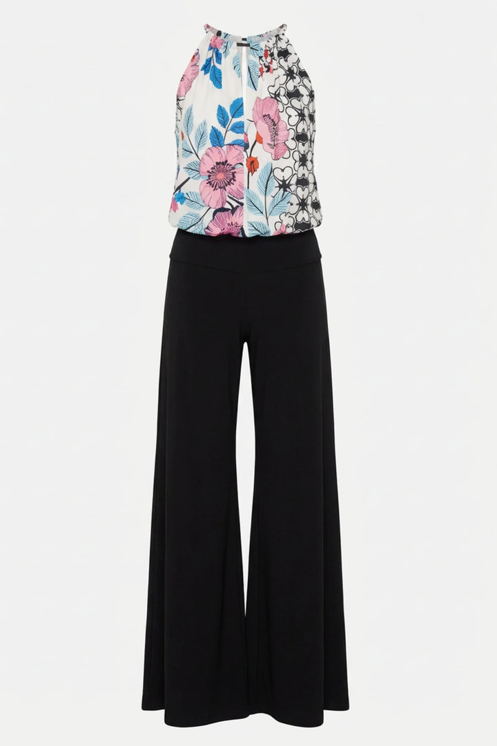 Walter Mixed Media Halter Wide Leg Jumpsuit