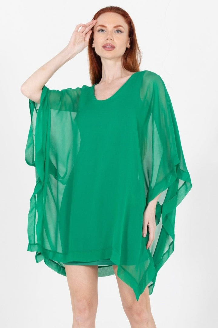 Penny Chiffon V Neck Mini Dress