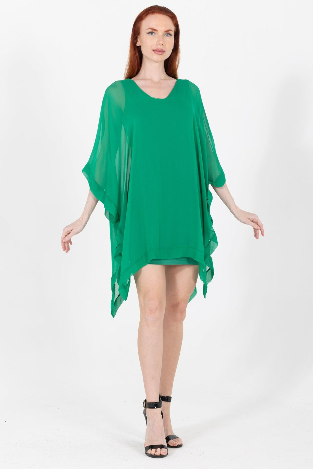 Penny Chiffon V Neck Mini Dress