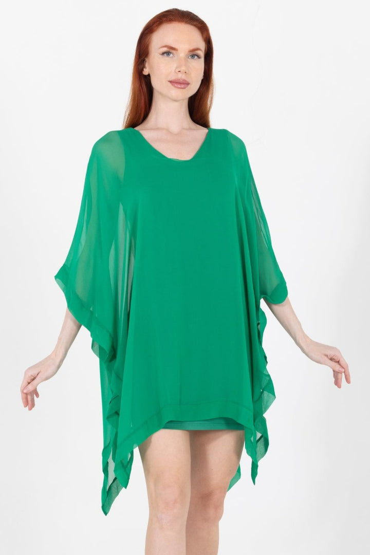 Penny Chiffon V Neck Mini Dress