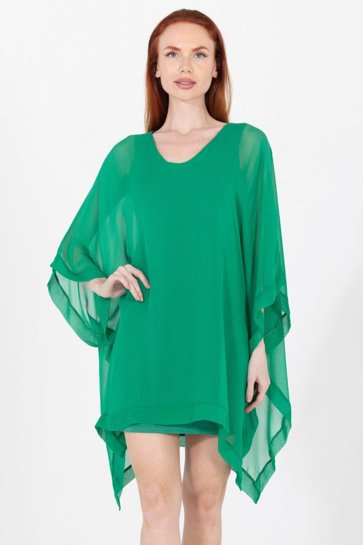 Penny Chiffon V Neck Mini Dress