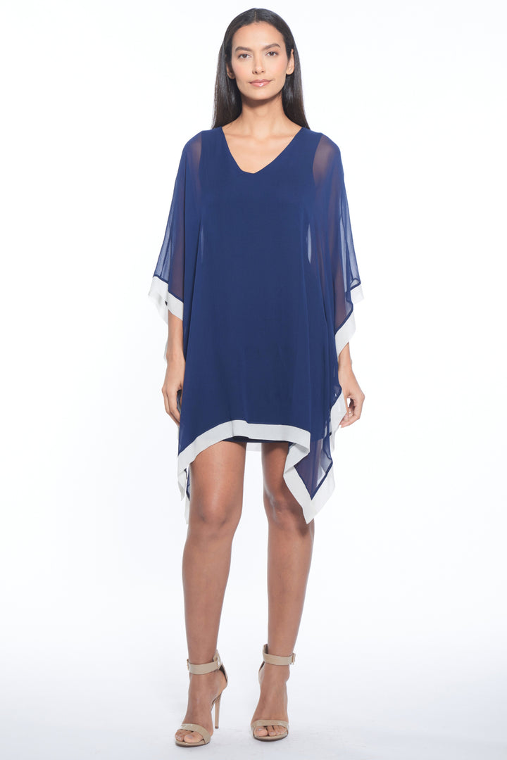 Penny Chiffon Border V Neck Mini Dress