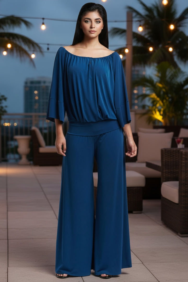 Sonia Off-Shoulder Wide Leg Jumpsuit | Julian Chang