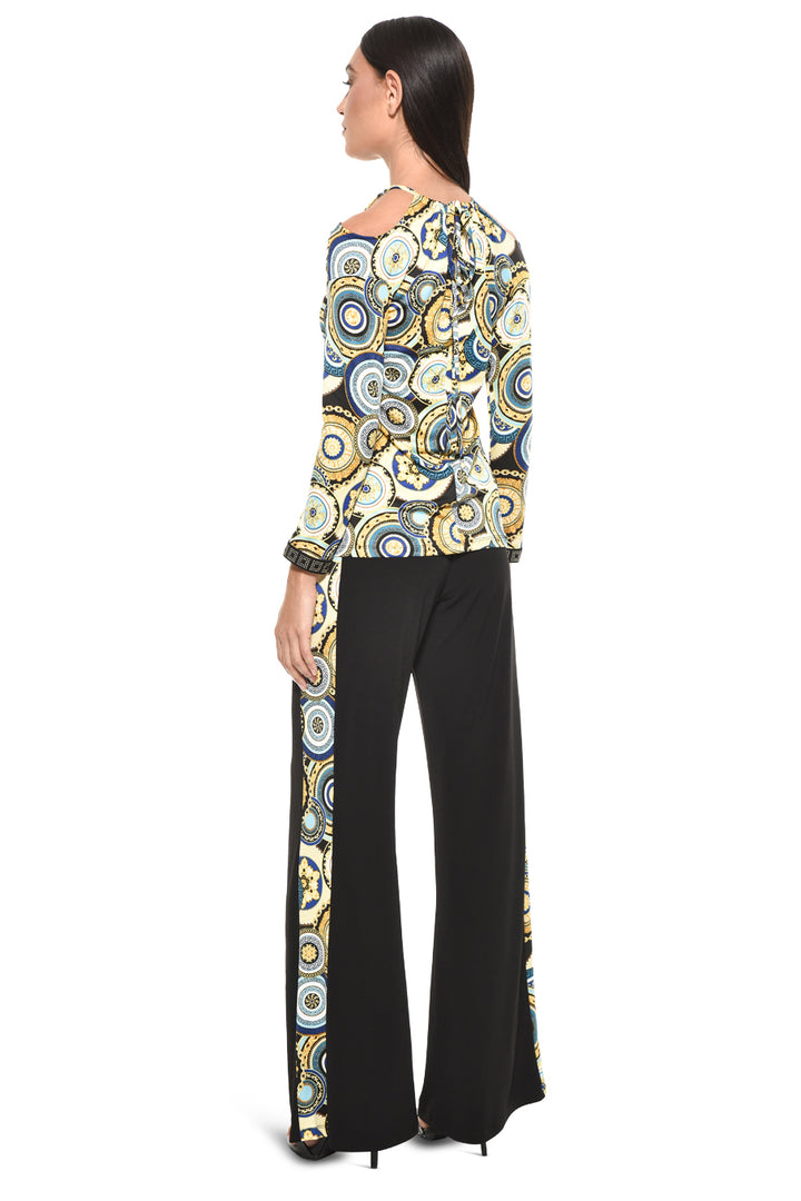 Nora Mixed Media Wide Leg Pants
