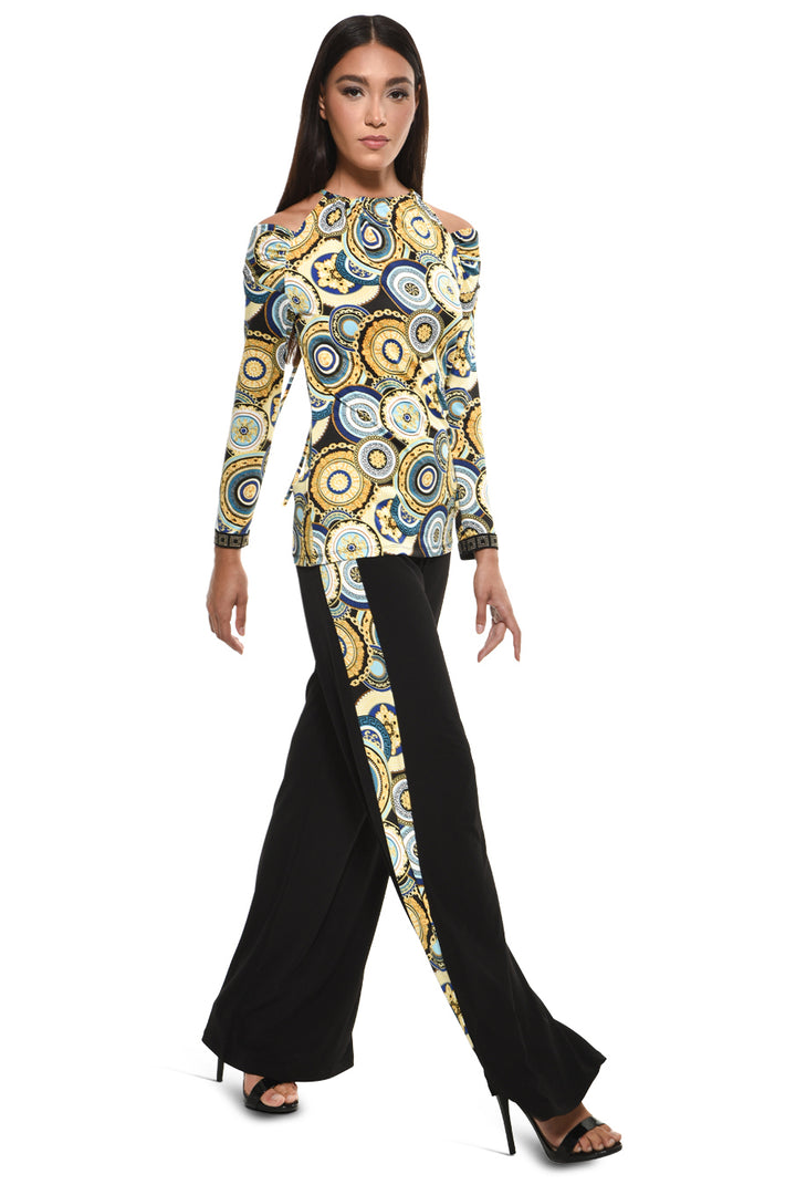 Nora Mixed Media Wide Leg Pants