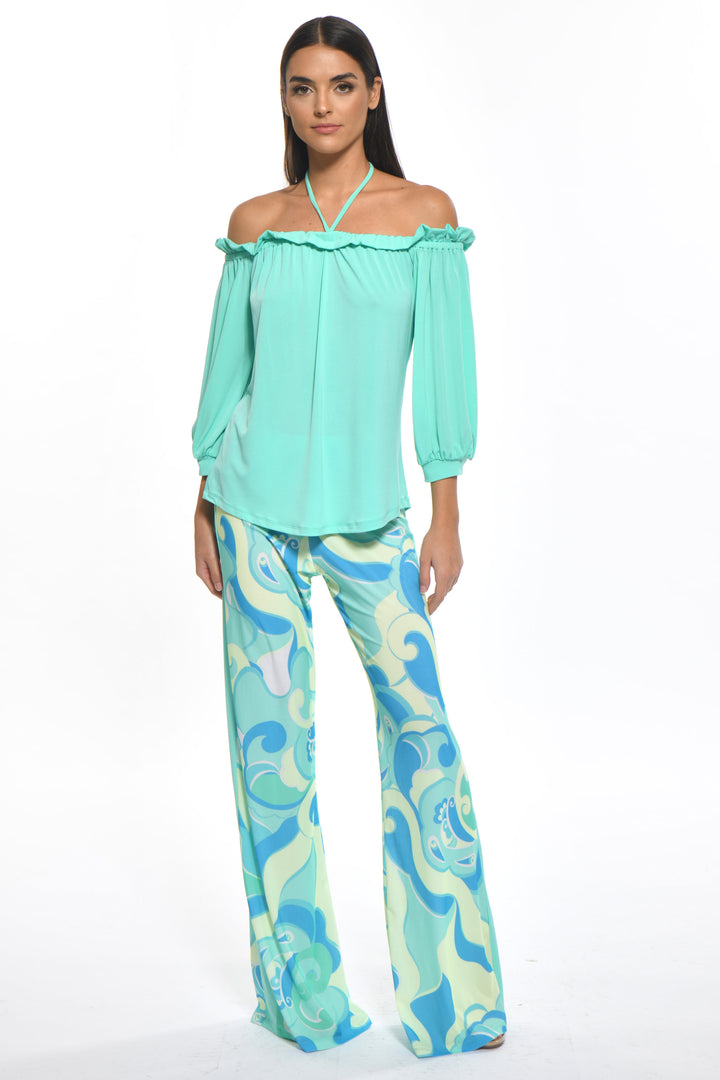 Nora Cool Wide Leg Print Pants