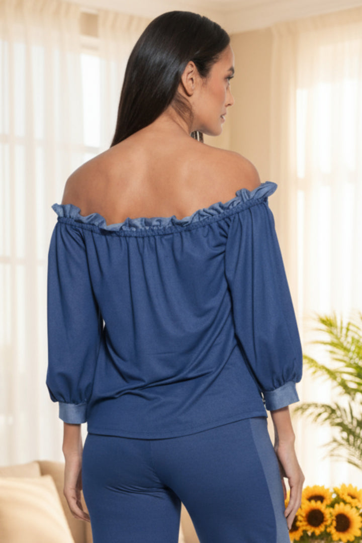 Ofelia Ruffled Edge Off The Shoulder Top | Julian Chang