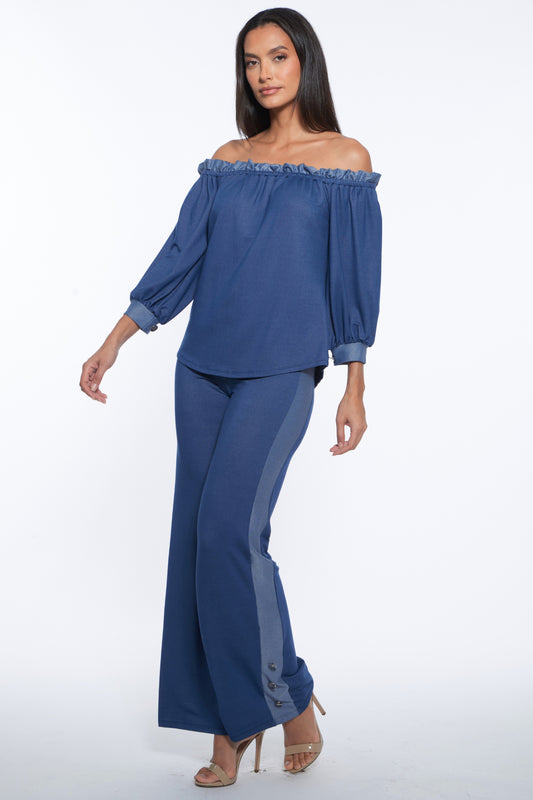 Nora Wide Leg Denim Pants
