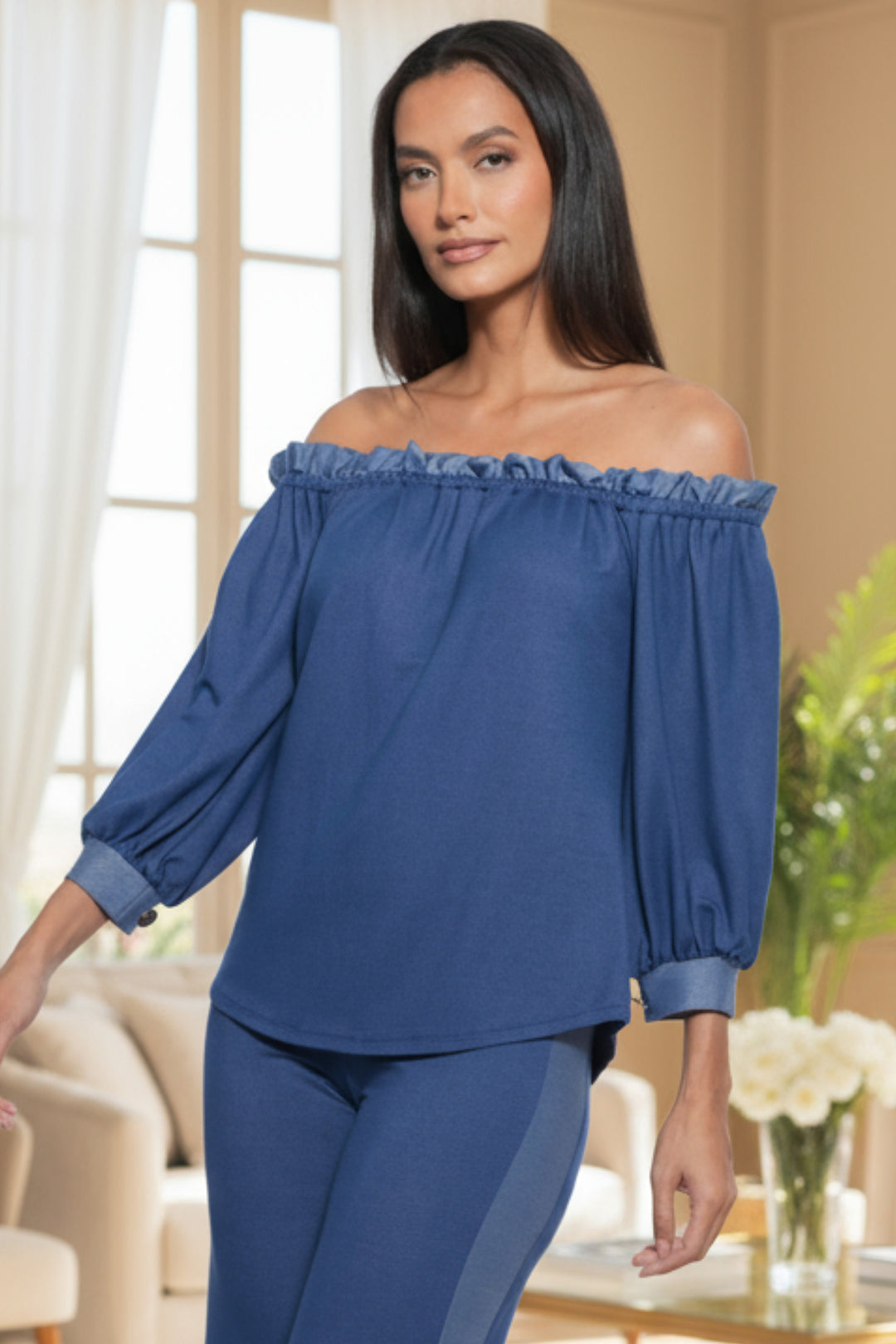 Ofelia Ruffled Edge Off The Shoulder Top | Julian Chang