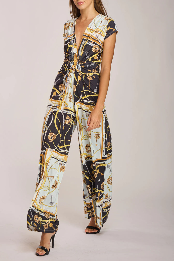 Amber Short Sleeve Wide-Leg Jumpsuit