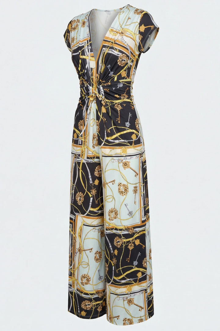 Amber Short Sleeve Wide-Leg Jumpsuit