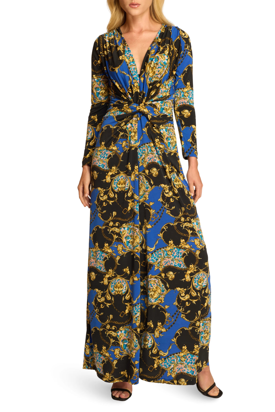 Amber Signature V‑Neck Wide Leg Jumpsuit