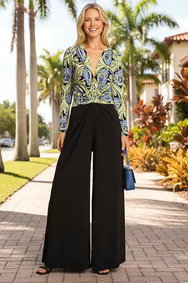 Amber Mixed Wide Leg Jumpsuit