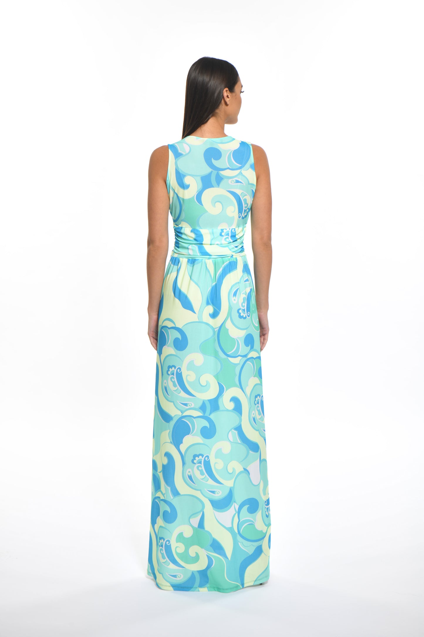 Amber Dress Blue Swirl