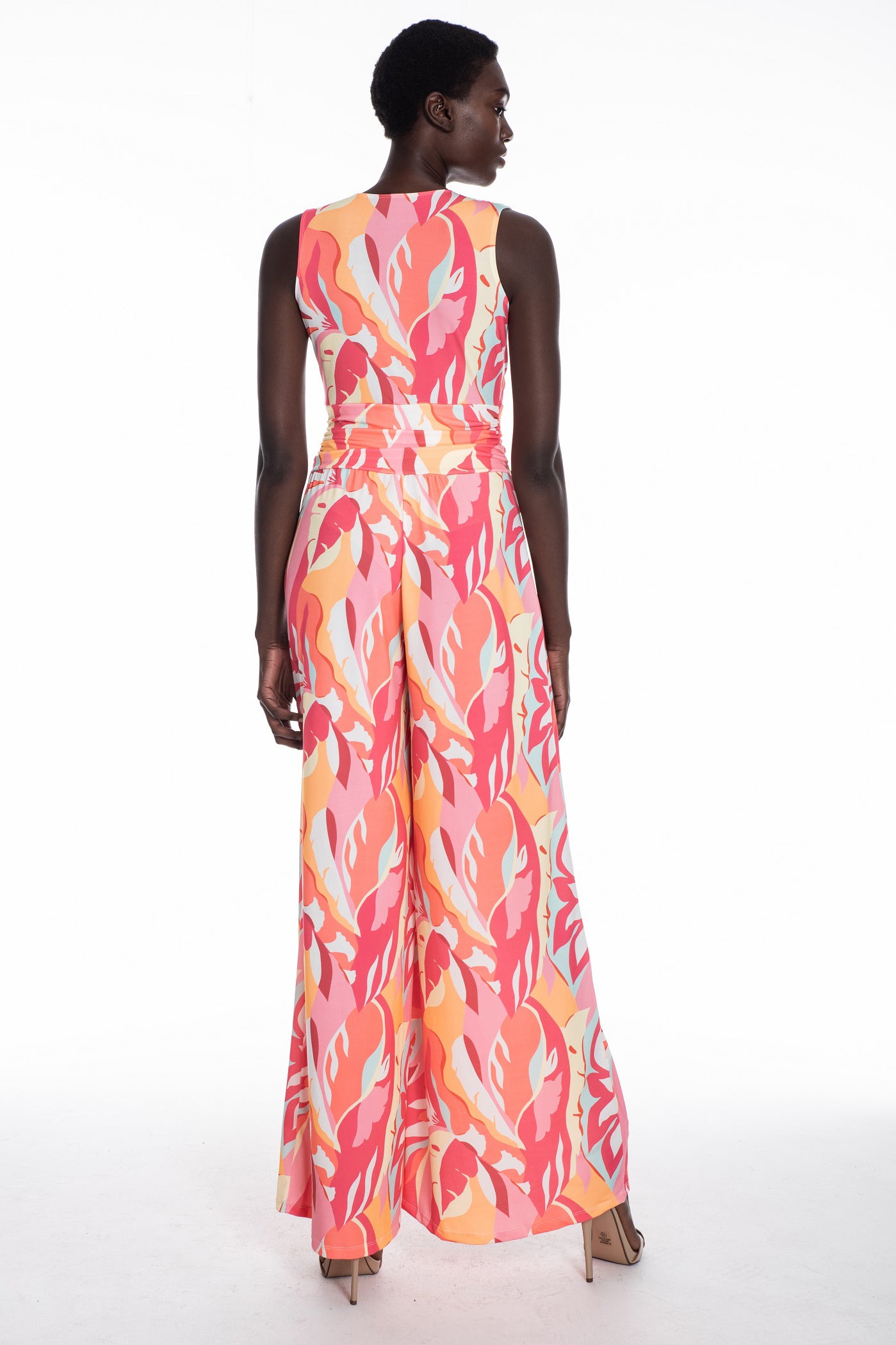 Amber Sleeveless Floral Wide Leg Jumpsuit