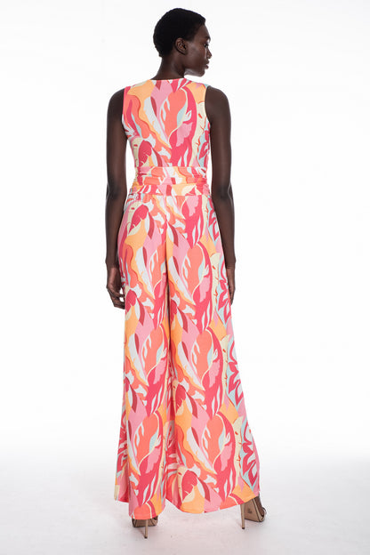 Amber Sleeveless Floral Wide Leg Jumpsuit