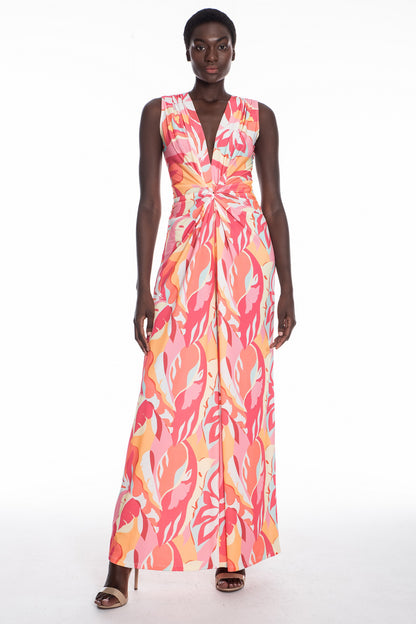 Amber Sleeveless Floral Wide Leg Jumpsuit