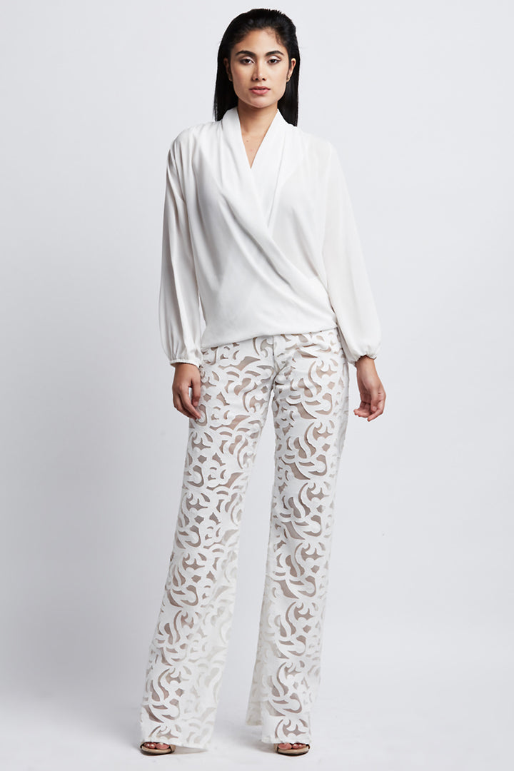 Ambrosia Georgette Crossover V-Neck Top