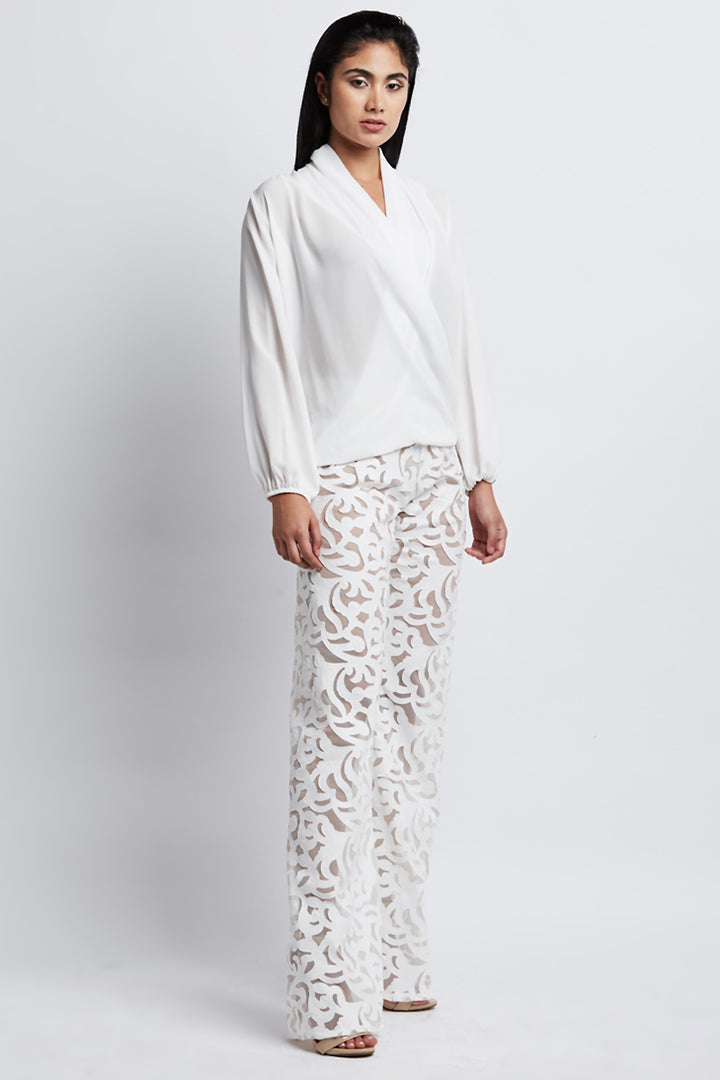 Ambrosia Georgette Crossover V-Neck Top